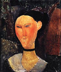 Woman with a Velvet Ribbon, Amedeo Modigliani